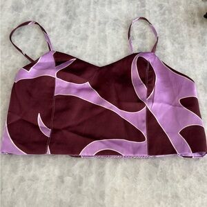 House of Harlow 1960 Purple and Maroon Smocked Crop Top
